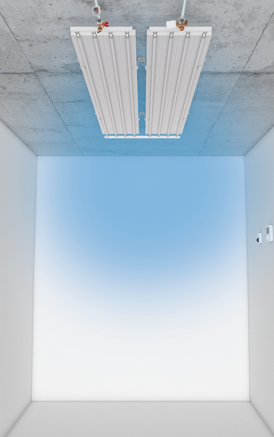Illustration Zehnder ZIP Basic Heating and cooling ceiling system Front view
