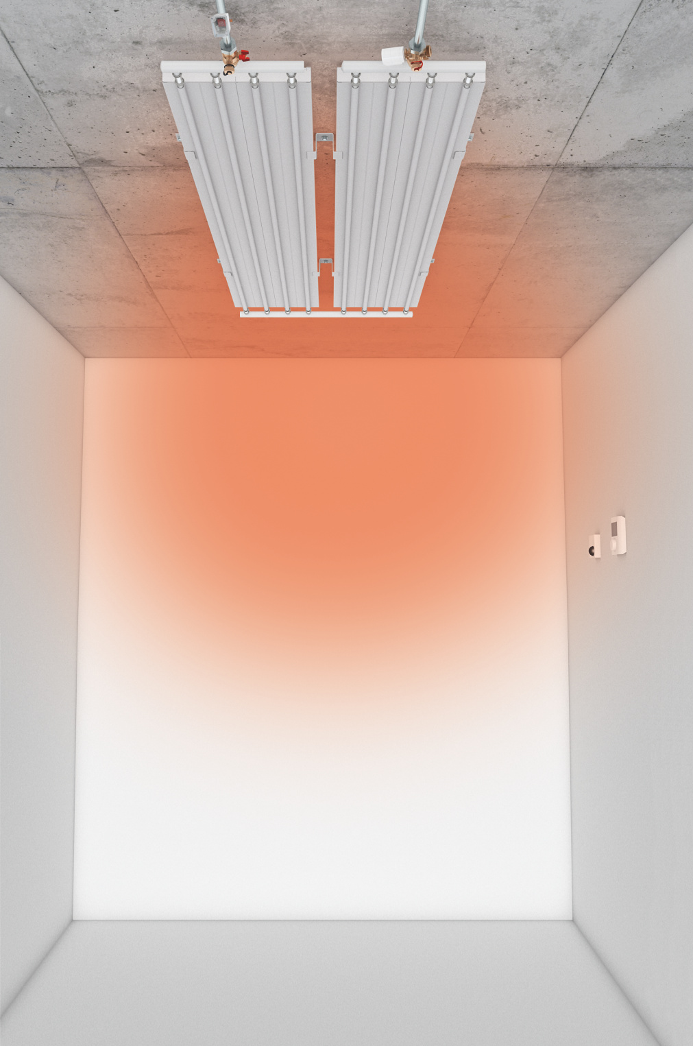Illustration Zehnder ZIP Basic Heating and cooling ceiling system Front view